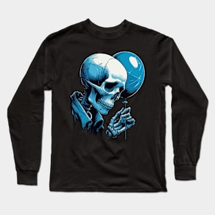 Sad Skeleton Holding A Balloon Long Sleeve T-Shirt